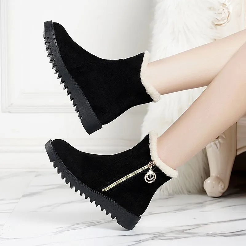 2024 Fashion Lading Boots cálidos de nieve para mujer Invierno Nuevo fondo plano Botas cortas Botthidos suaves Momá de algodón C