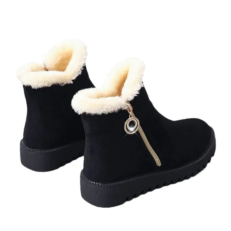 2024 Fashion Lading Boots cálidos de nieve para mujer Invierno Nuevo fondo plano Botas cortas Botthidos suaves Momá de algodón C