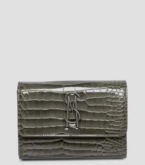 6472_Steve Madden Cartera con cadena y textura cocodrilo Shaw Olifa Mujer