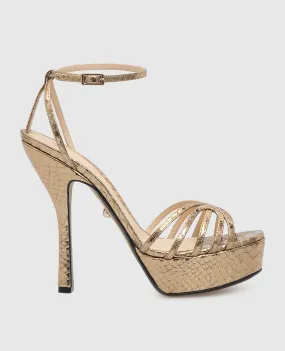 Alevi Milano Gold-tone leather sandals