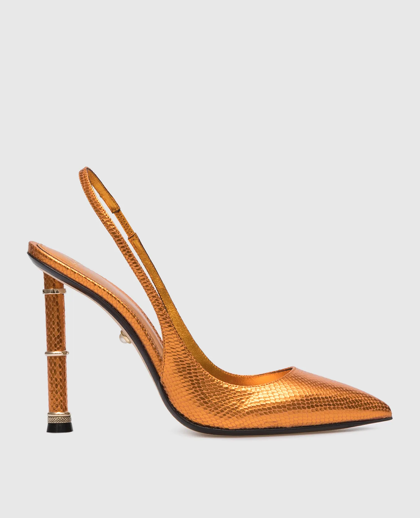 Alevi Milano Valeria orange leather slingbacks