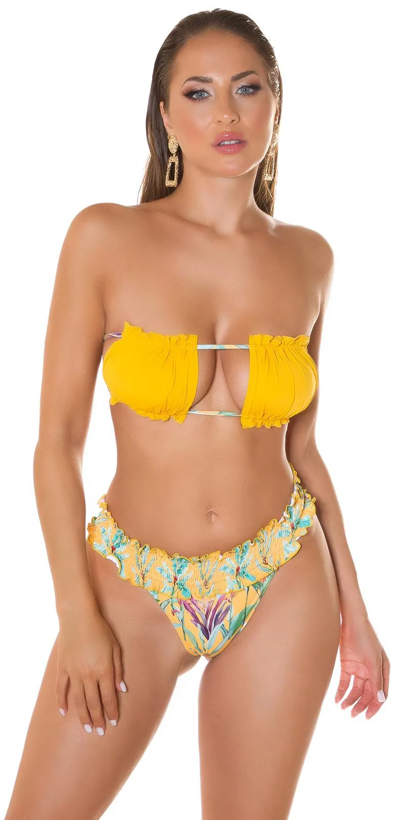 Bikini estampado floral Amarillo