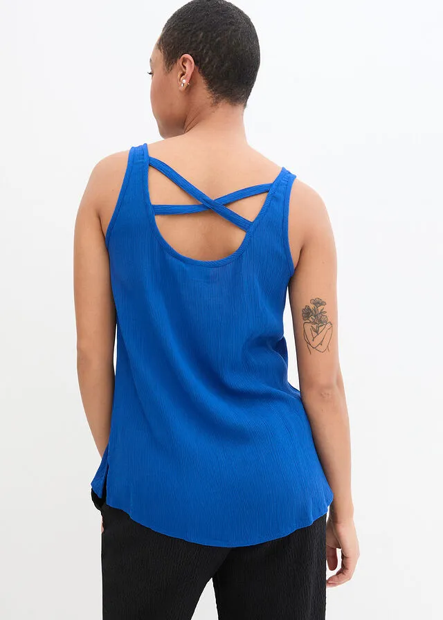 Blusa arrugada con detalle en la espalda Azur