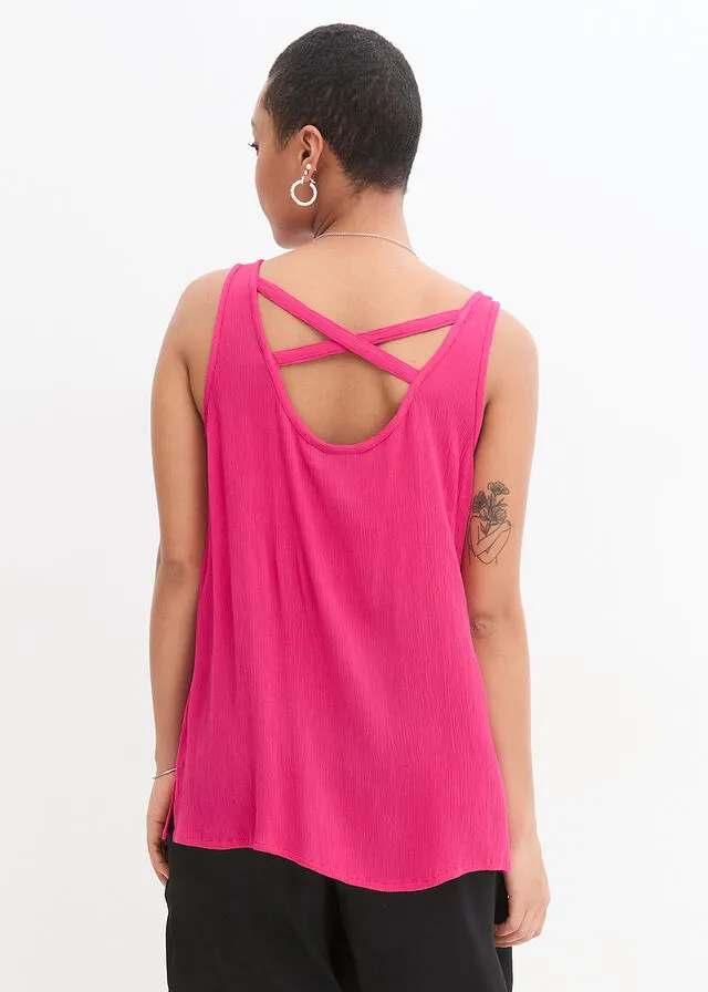 Blusa arrugada con detalle en la espalda Pink lady