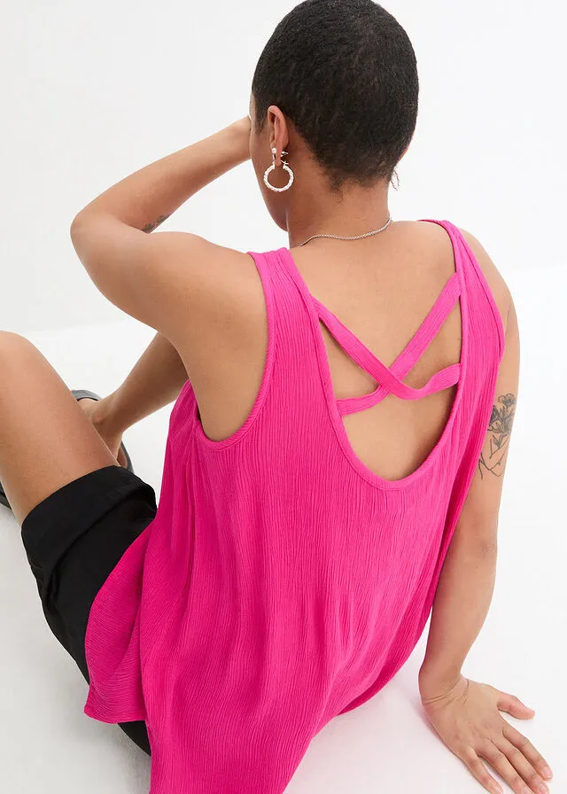 Blusa arrugada con detalle en la espalda Pink lady