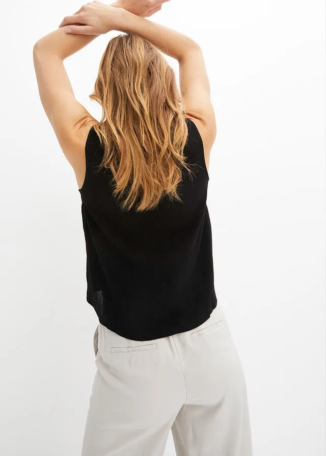 Blusa con encaje Negro