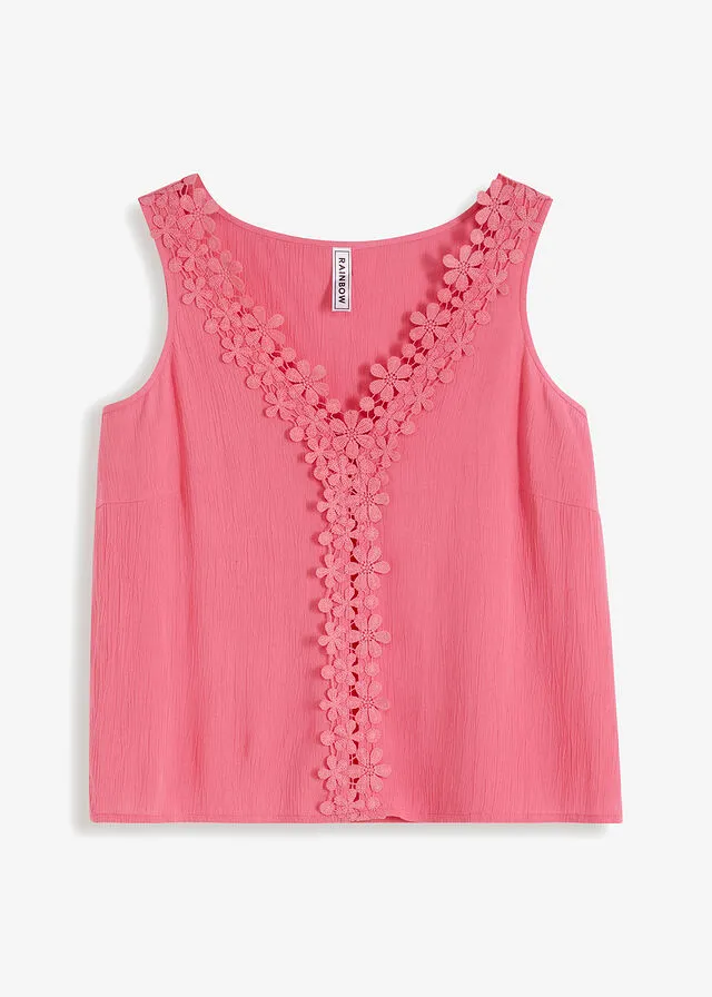 Blusa con encaje Rosa