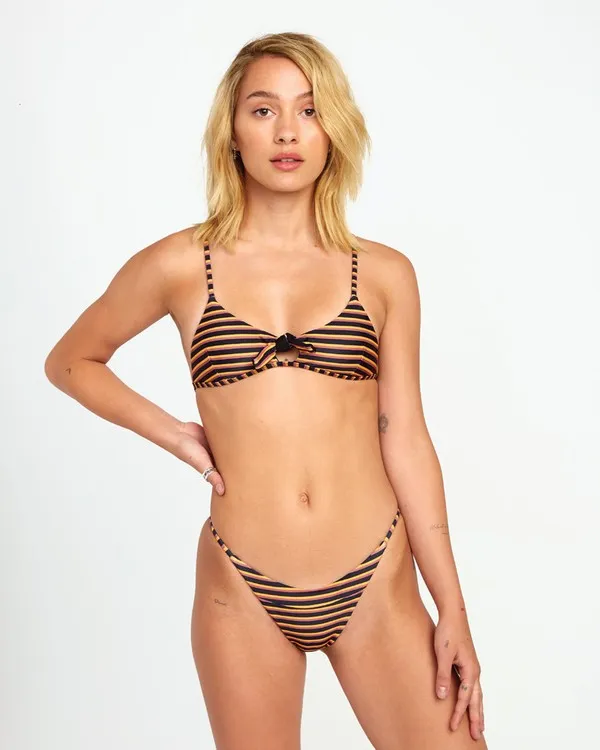 Bondi Stripe French - Braguita de bikini a rayas con textura para Mujer-