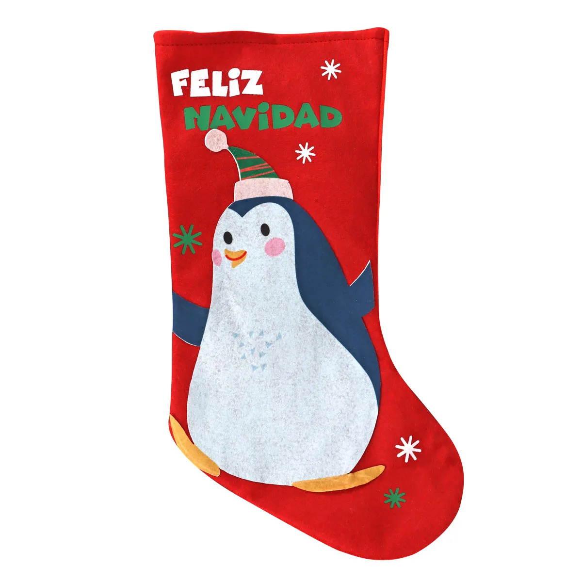 Bota con Diseo de Pingüino Feliz Navidad