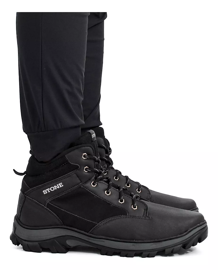 Bota Trekking Borcego Talle Especial Impermeable Stone 4106