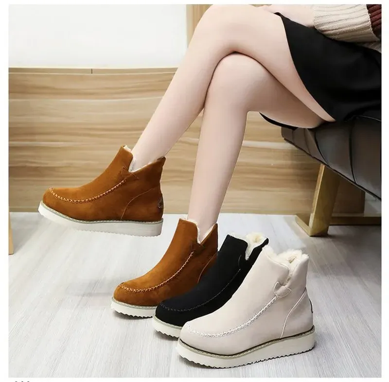 Botas de nieve Mujeres Slip On Platform Toble Botas Ladies Cotton Shoes Cotton Winter informal Caliente Corto Mujer botas nuevas