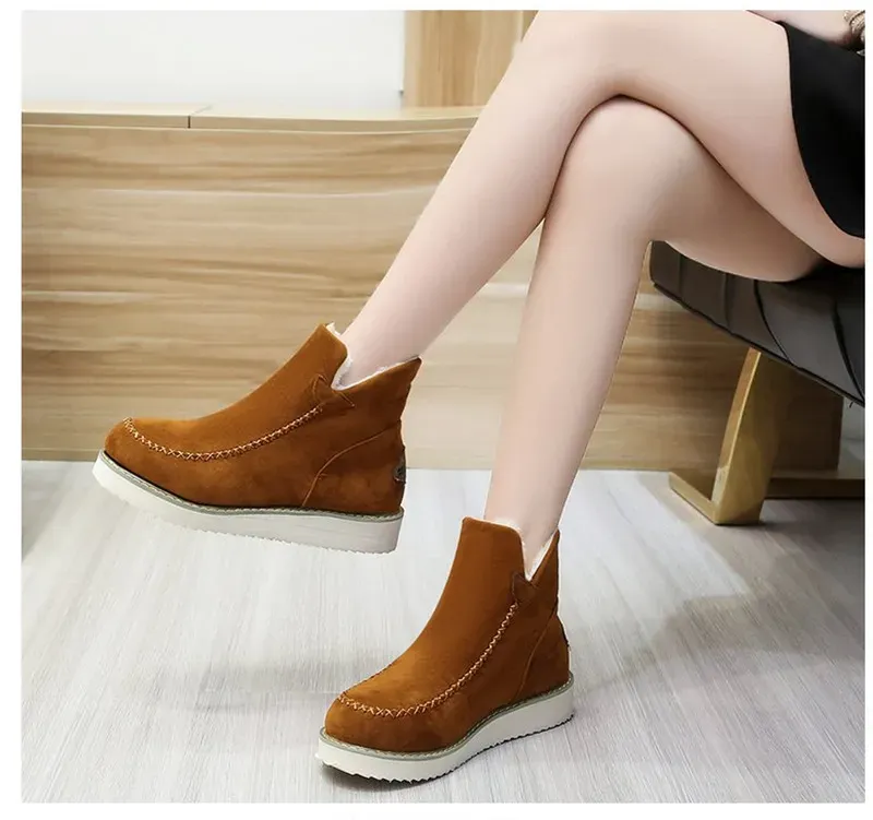 Botas de nieve Mujeres Slip On Platform Toble Botas Ladies Cotton Shoes Cotton Winter informal Caliente Corto Mujer botas nuevas