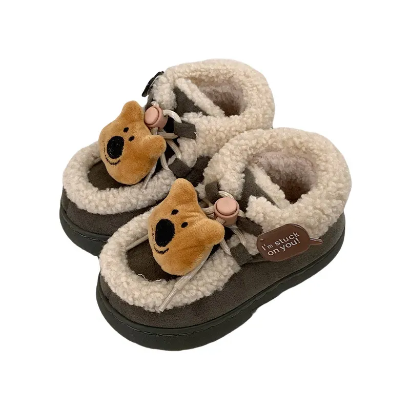 Botas Girly Heart Bear Plataforma Casual Slippers Mini Botas Classic Botas Super Snow Plataforma Media Caza Cálida Castaín de pi