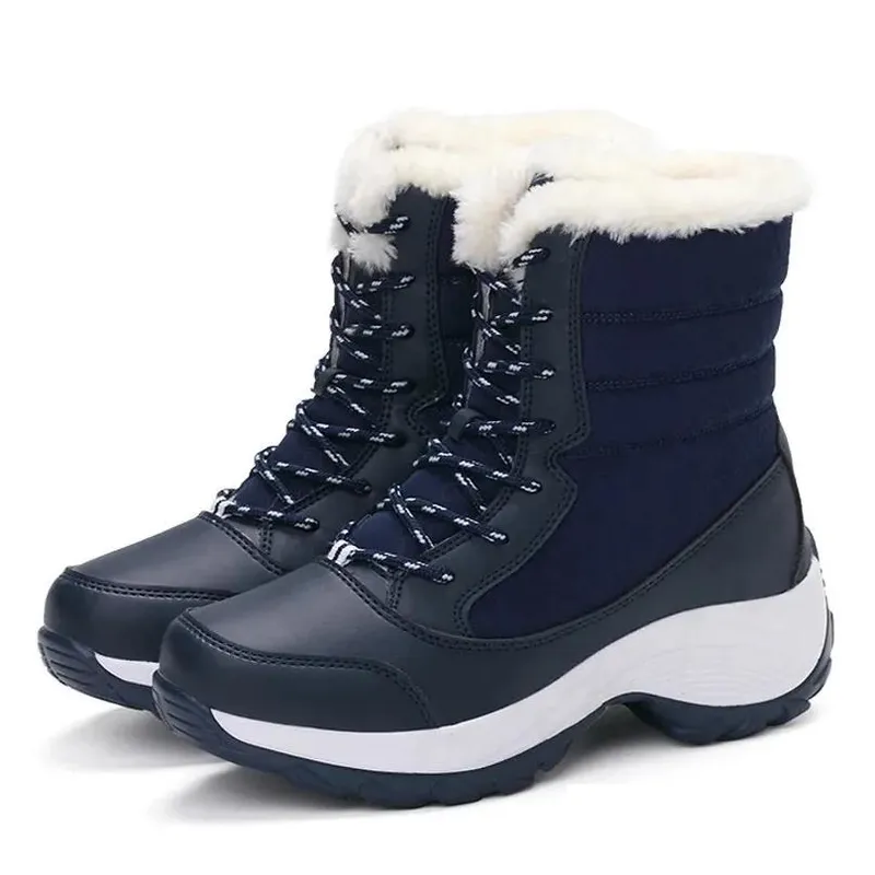 Botas Invierno al aire libre Nieve cálida Plataforma gruesa de espesor y anti -Slip Womens