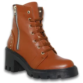 Botas Para Mujer De Moda Con Estoperoles Estilo 0002Mi5 Marca Miriam Sarahi Acabado Nairobi Color Tang