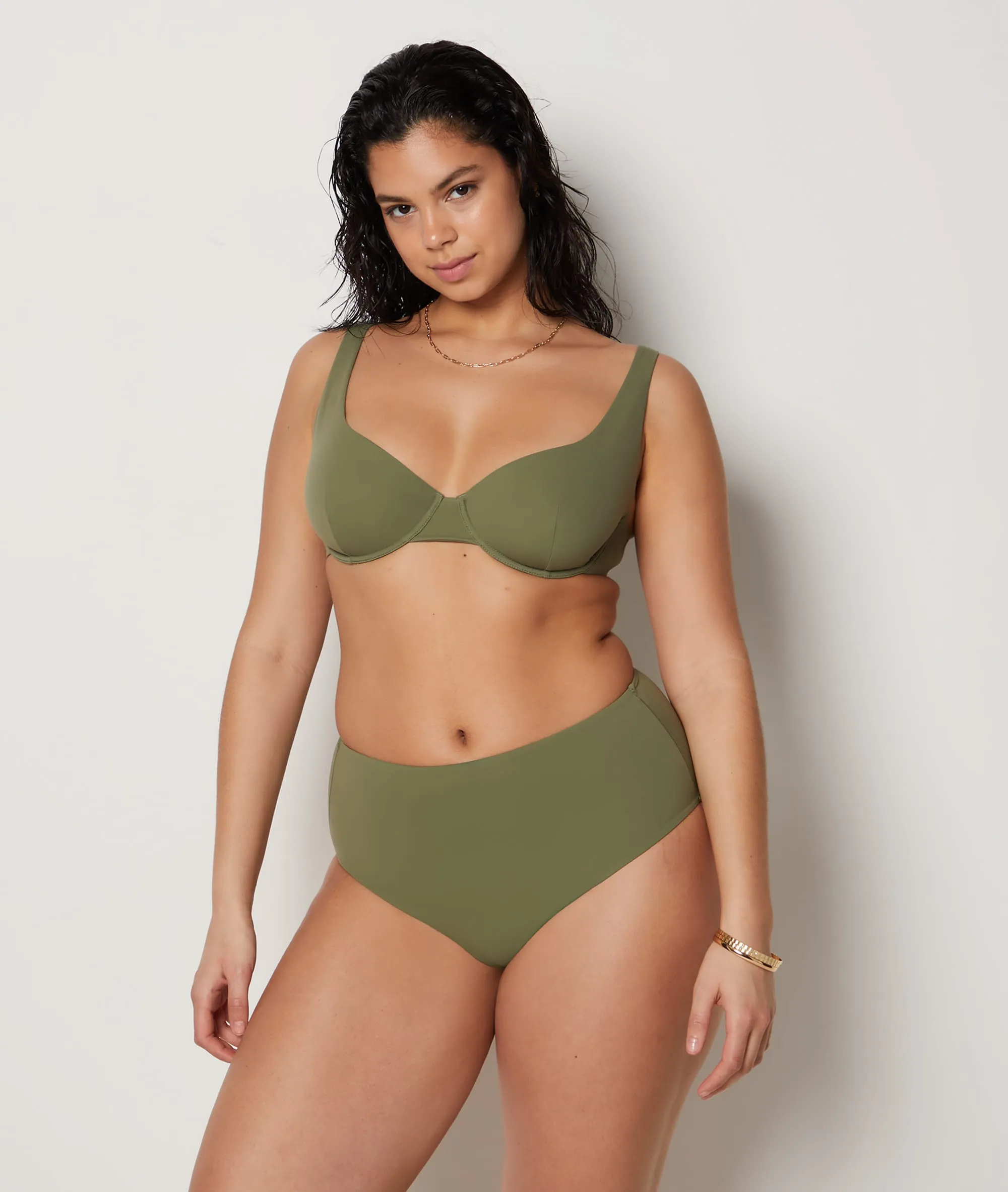 Braguita bikini moldeadora talle alto SCULPT KAKI - ETAM