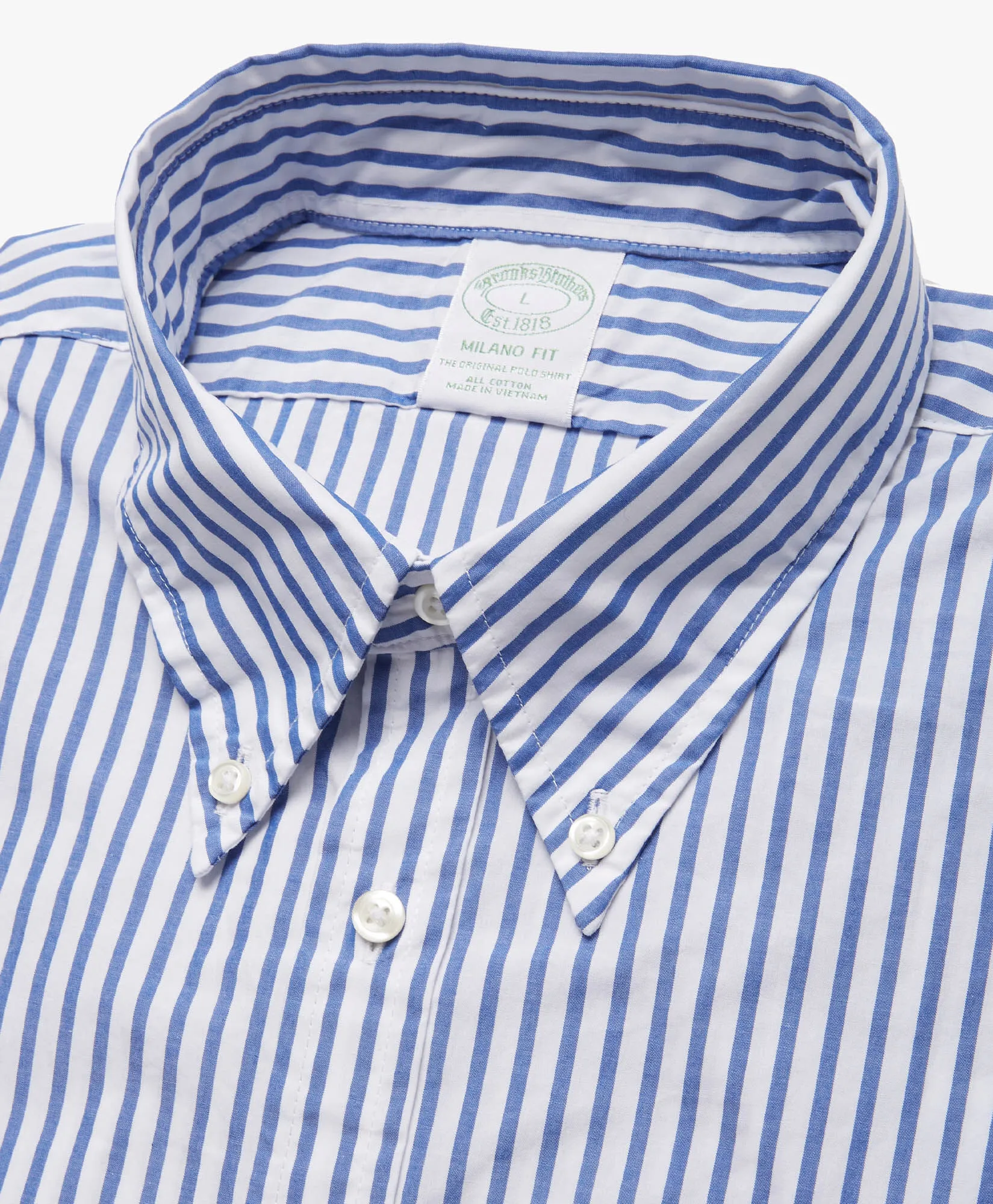 Camisa de sport corte slim Milano de paño y cuello button down