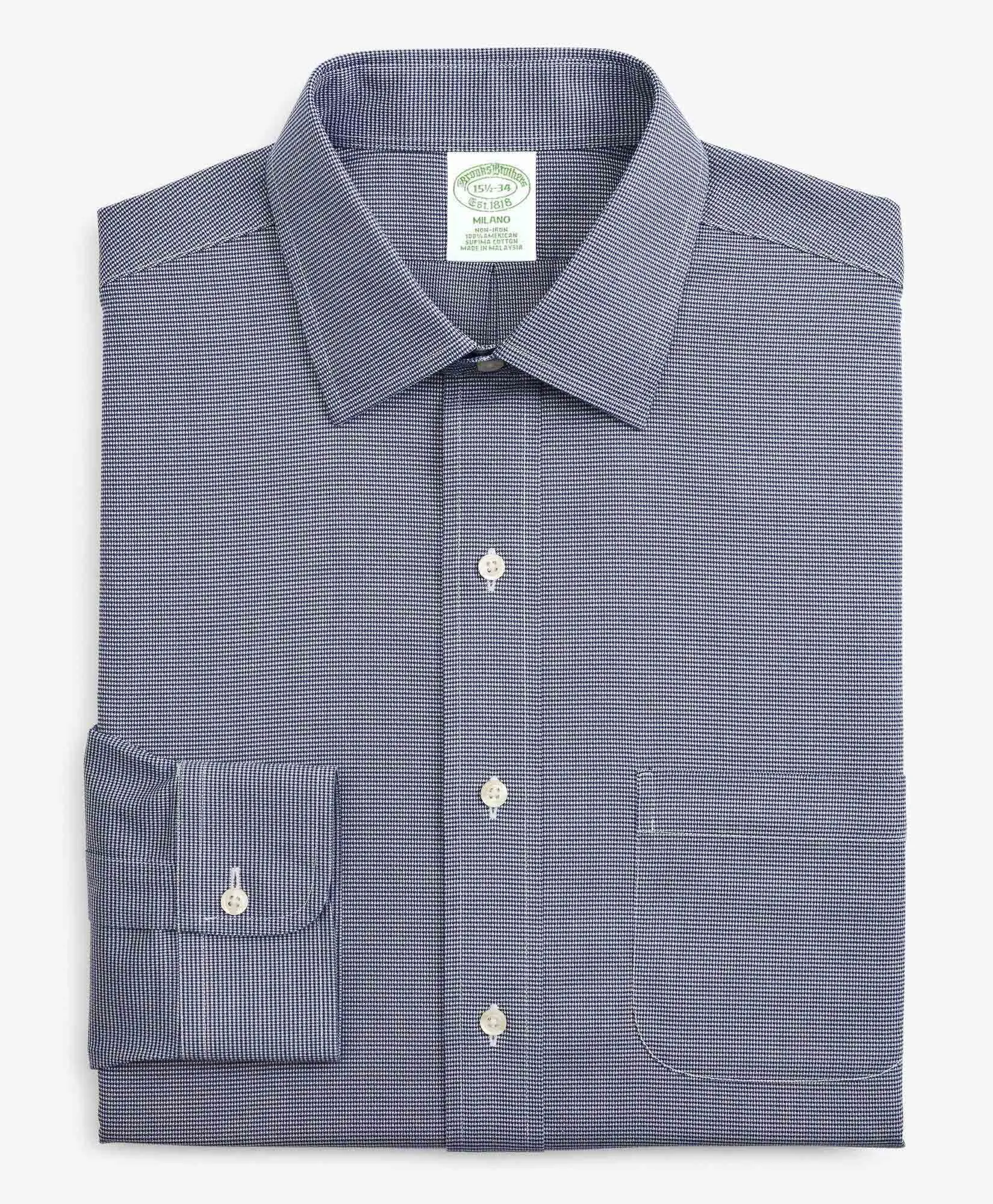 Camisa de vestir corte slim Milano non-iron de dobby con cuello Ainsley