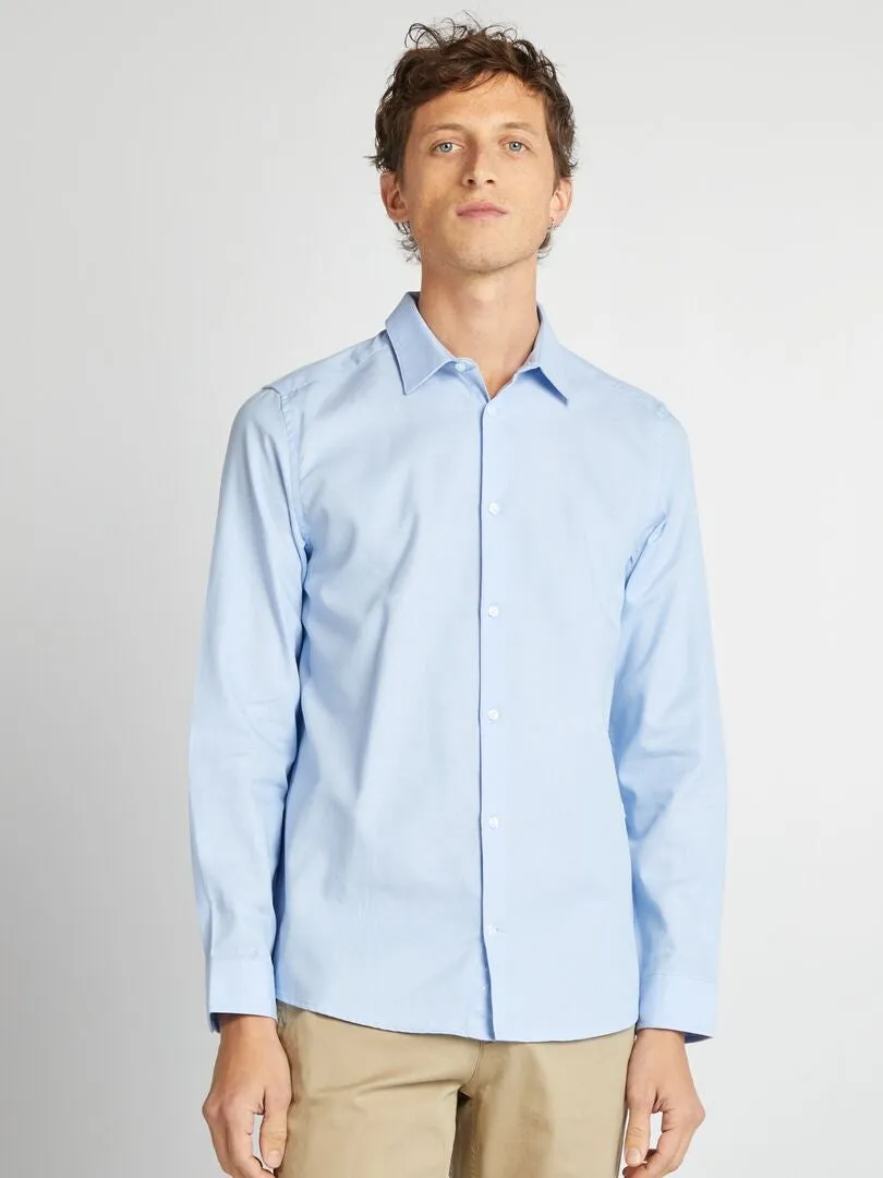 Camisa recta lisa - AZUL