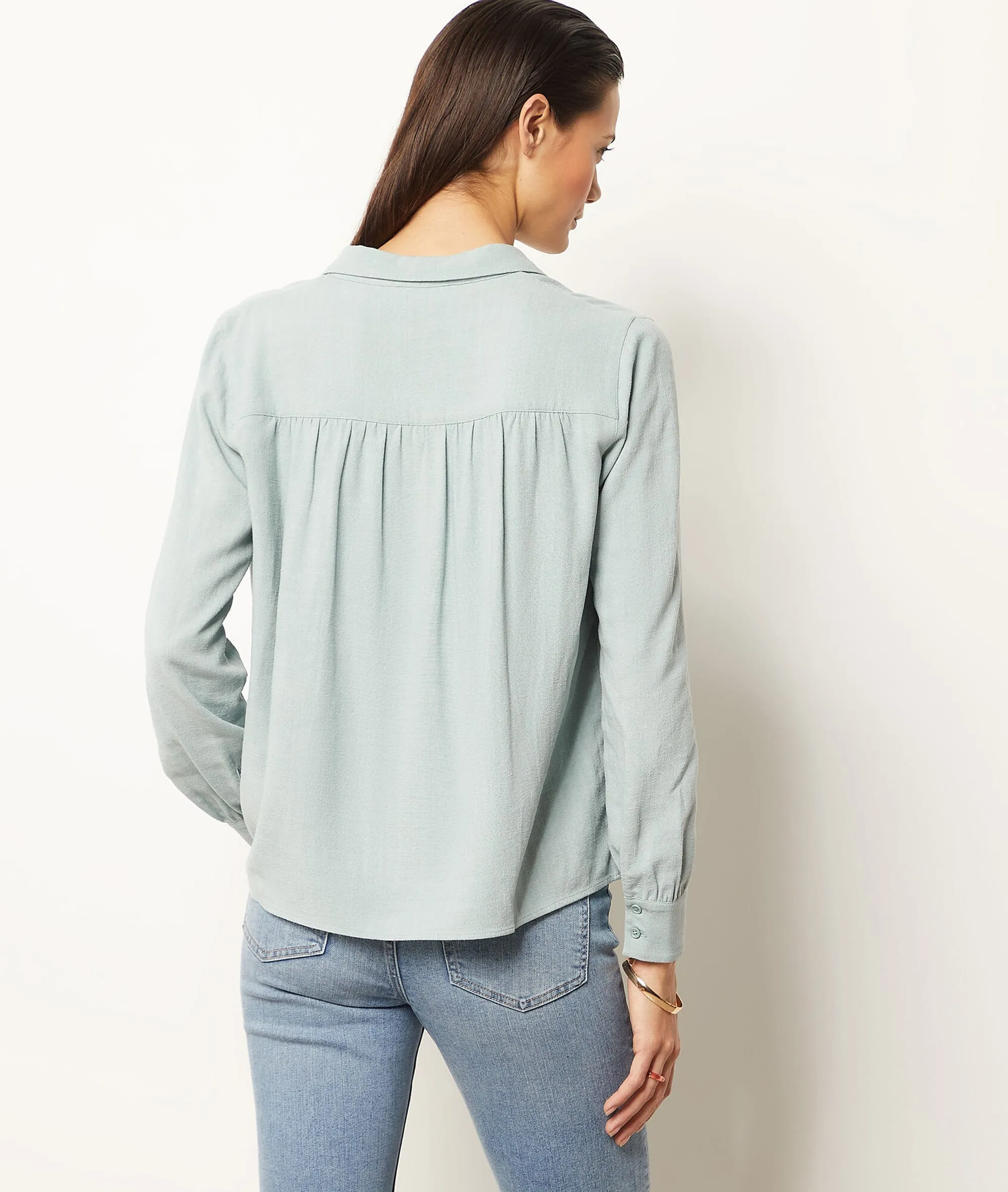 Camisa recta manga larga POSIE CELADON - ETAM