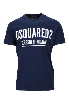 Camiseta azul oscuro con maxilogo ceresio 9, milano