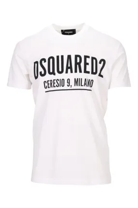 Camiseta blanca con maxilogo ceresio 9, milano