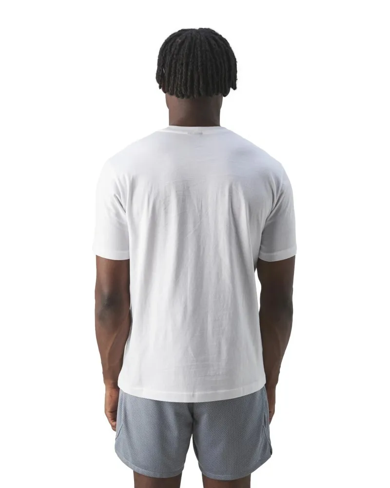 Camiseta champion blanca legacy big printed logo tee