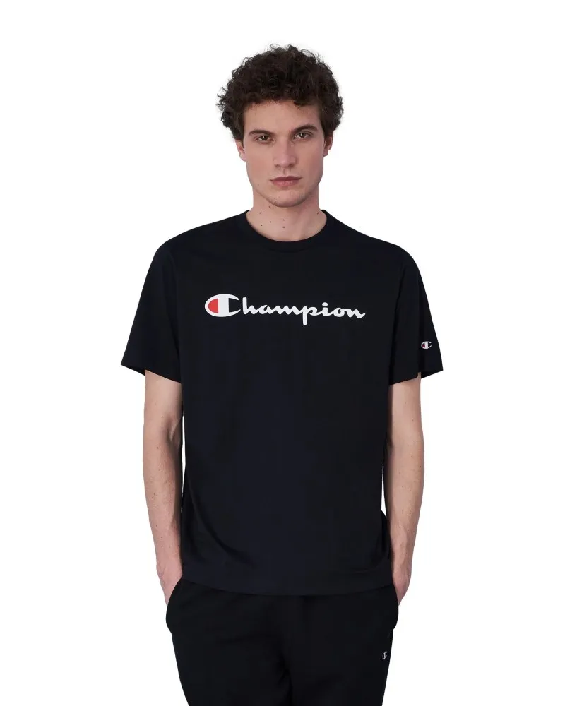 Camiseta champion negra legacy big printed logo tee