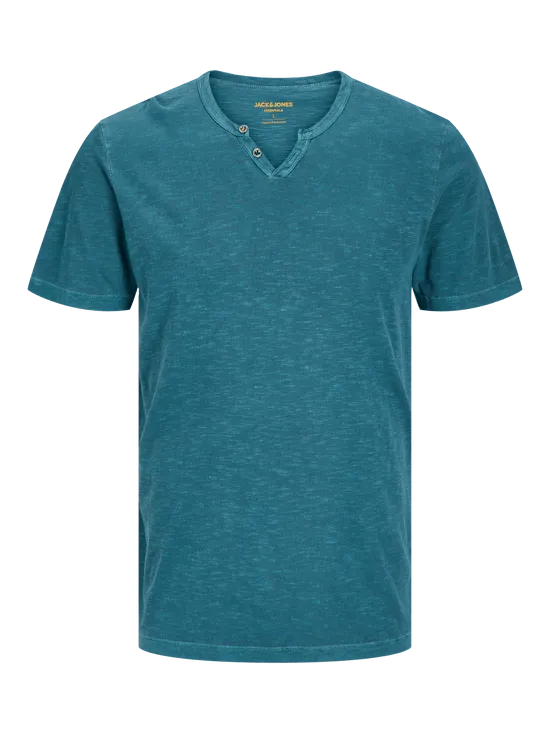 Camiseta cuello pico azul - JJESPLIT