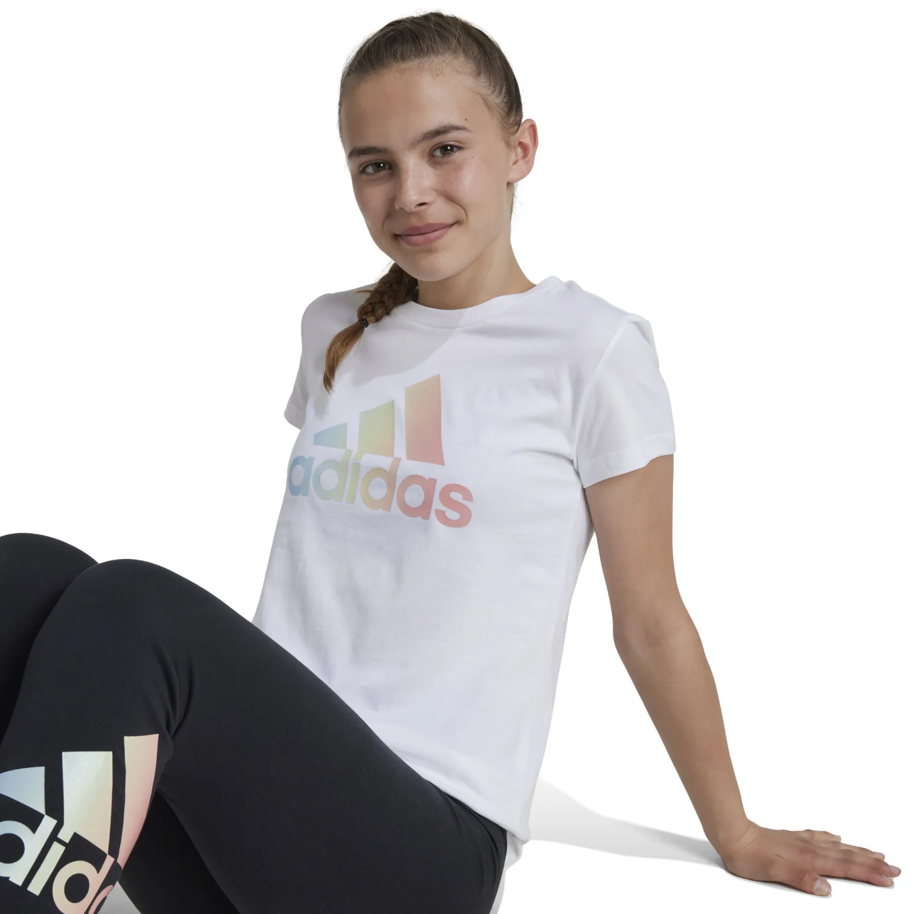 Camiseta de chica adidas Metallic Print