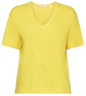 CAMISETA FLAMEADA CON CUELLO PICO MUJER ESPRIT