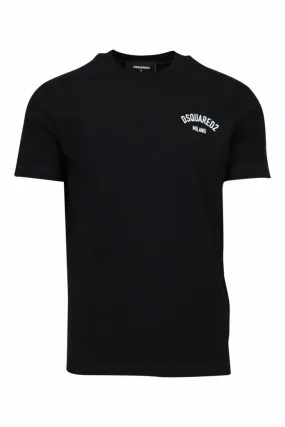 Camiseta negra con logo doblado  milano