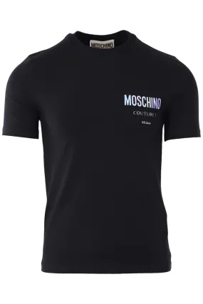 Camiseta negra con logo milano pequeño fantasy