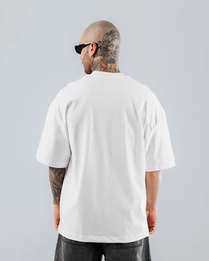 Camiseta Para Hombre Oversize Blanca Zero