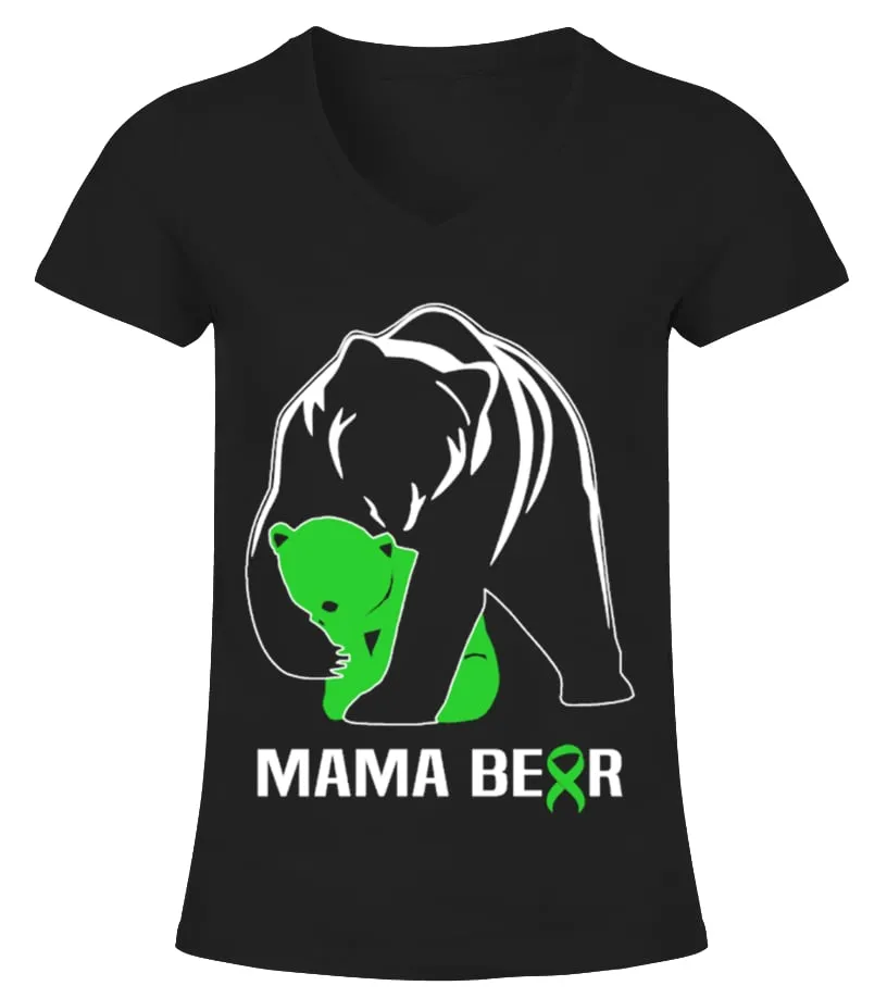 Cerebral Palsy Awareness Mama Bear Camiseta cuello pico Mujer