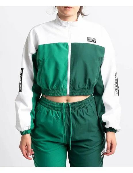 Chaqueta adidas track top white green de mujer