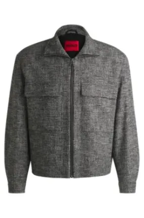 Chaqueta de corte moderno en tweed de mouliné