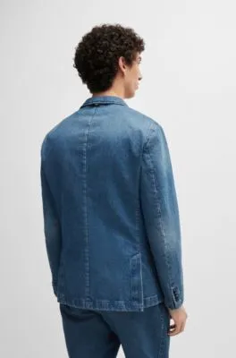 Chaqueta slim fit en denim de algodón azul