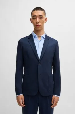 Chaqueta slim fit en sarga elástica jaspeada de alto rendimiento