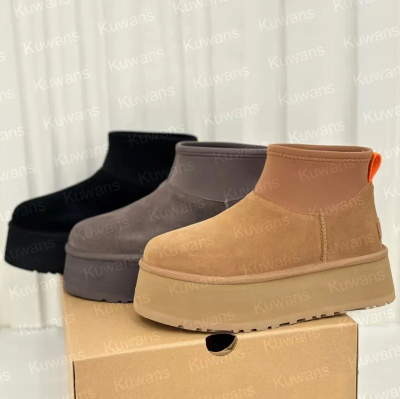 Clásico dipper mini botas plataforma boot pelaje diseñador de mujer invierno ultra mini tazz tasman pelaje peludo esponjoso piel