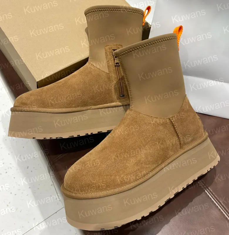 Clásico dipper mini botas plataforma boot pelaje diseñador de mujer invierno ultra mini tazz tasman pelaje peludo esponjoso piel