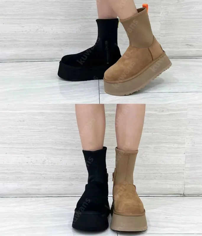 Clásico dipper mini botas plataforma boot pelaje diseñador de mujer invierno ultra mini tazz tasman pelaje peludo esponjoso piel