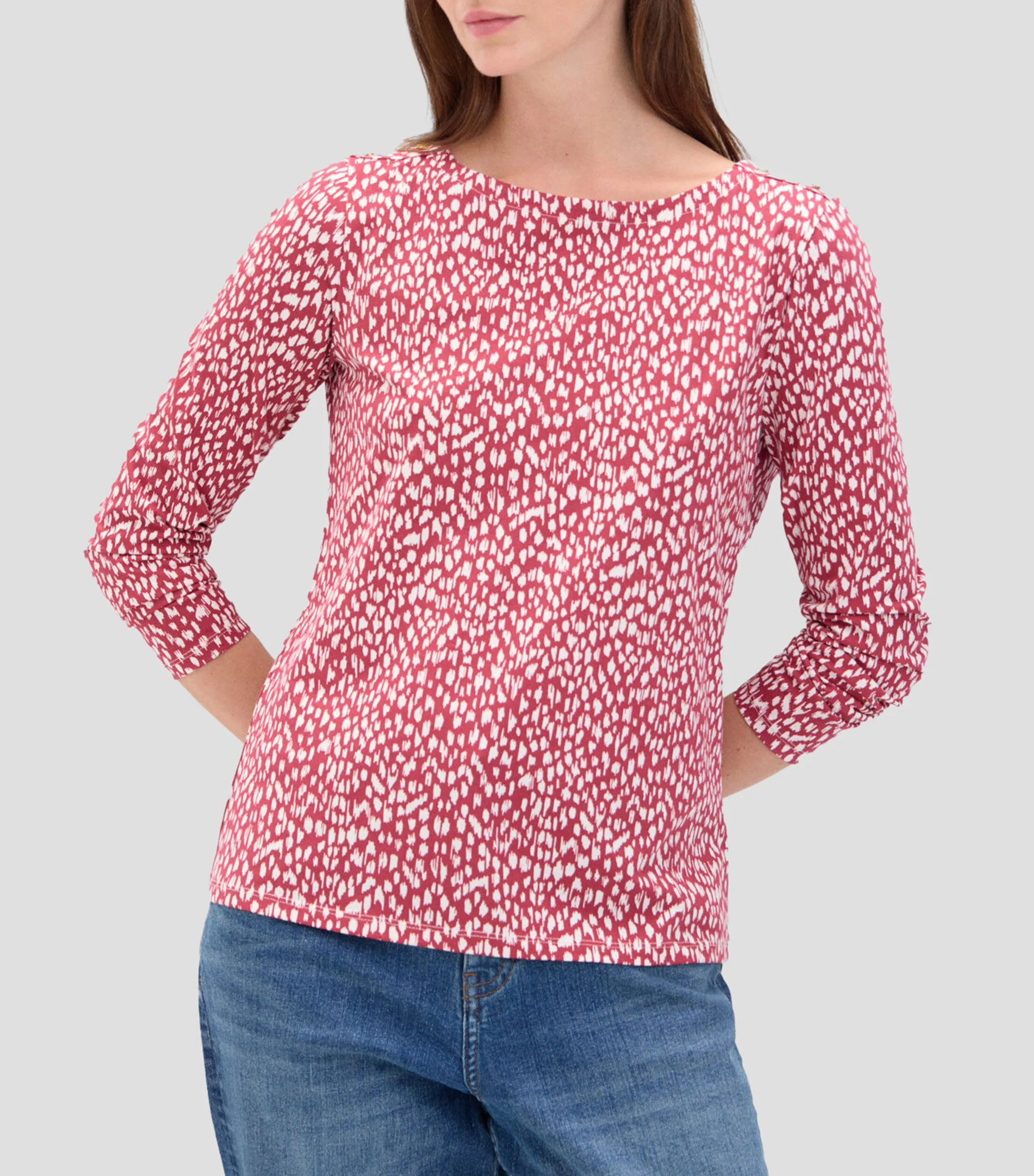 Cortefiel Blusa estampada manga francesa Mujer