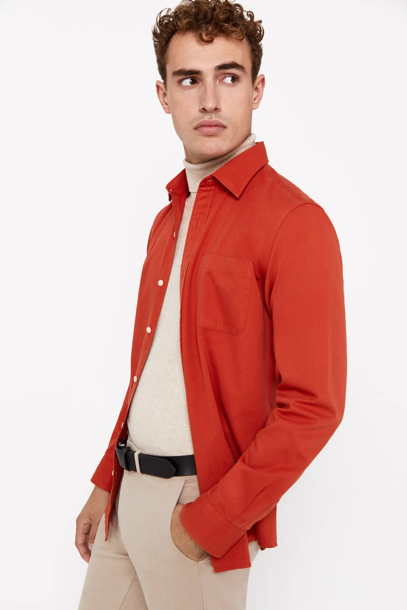 Cortefiel Camisa twill lisa