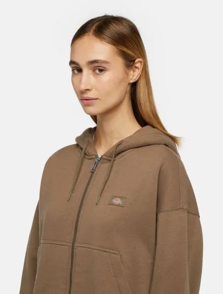 DICKIES Sudadera Oakport Zip Mujer Brown