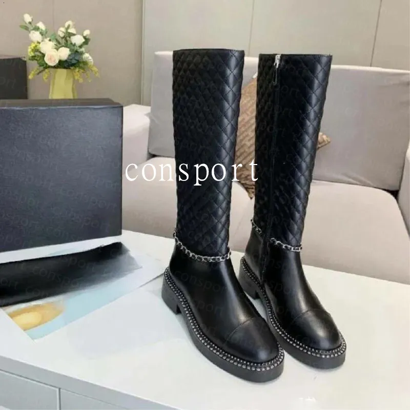 Diseñador Boot de cuero Ccllys Botas Fashion Fashion Winter Classic Women Shoes Martin de rodilla clásica para largas gruesas