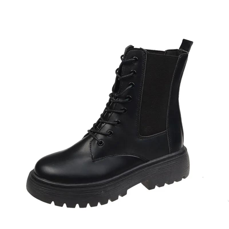 Diseñador de botas de lujo Slender con lujoso Martin Women, nuevas botas cortas versátiles de estilo negro británico para otoño 