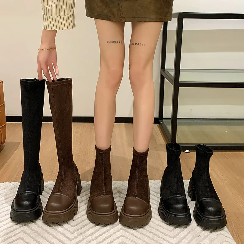 Diseñador para mujeres sobre la rodilla Matrata negra de invierno Martin Ultra Mini Tiburones botas botas de moda nuevos tacones