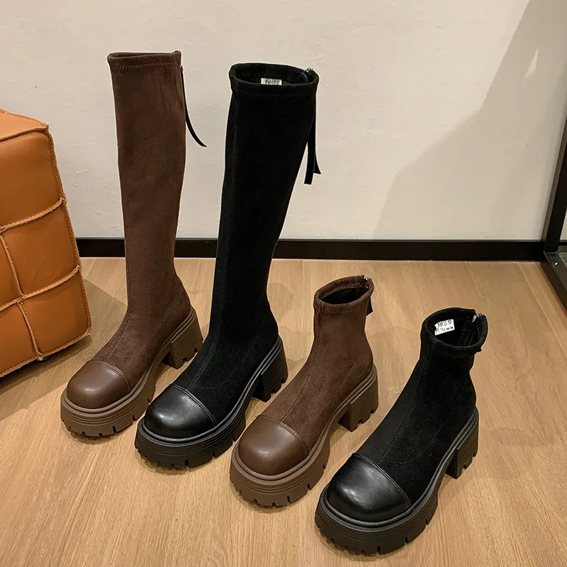 Diseñador para mujeres sobre la rodilla Matrata negra de invierno Martin Ultra Mini Tiburones botas botas de moda nuevos tacones