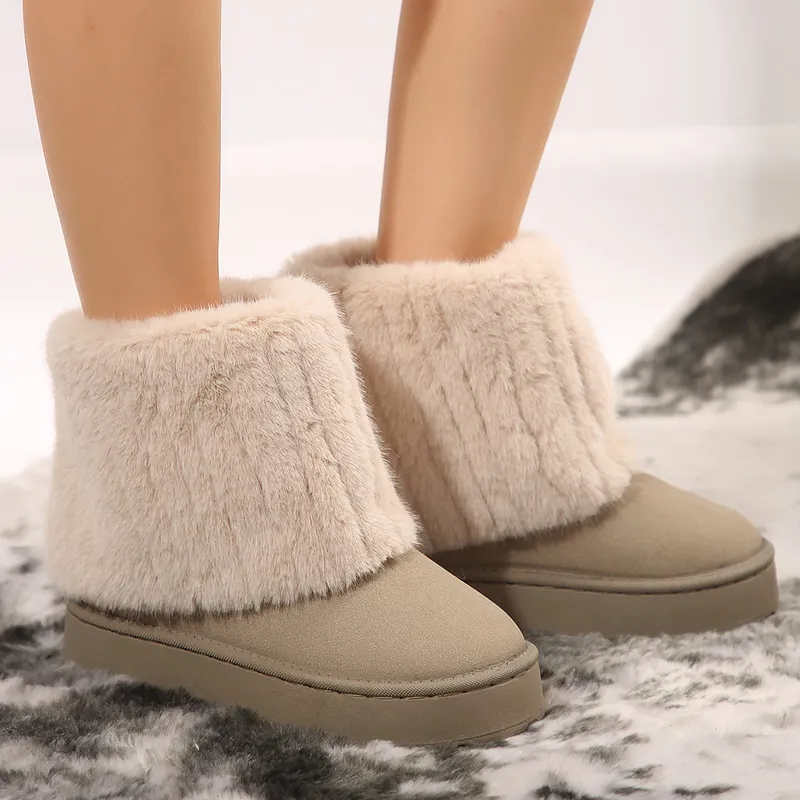 envío gratis nuevos hombres diseñadores botas de nieve para mujer zapatos de algodón de invierno zapatos peludos cálidos botas d